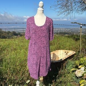 Ava Sky Fighting Eel Hawaii Pink Blue Short sleeve Knee length dress  Large